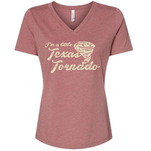Load image into Gallery viewer, Ladies Mauve V Neck Texas Tornado Tee

