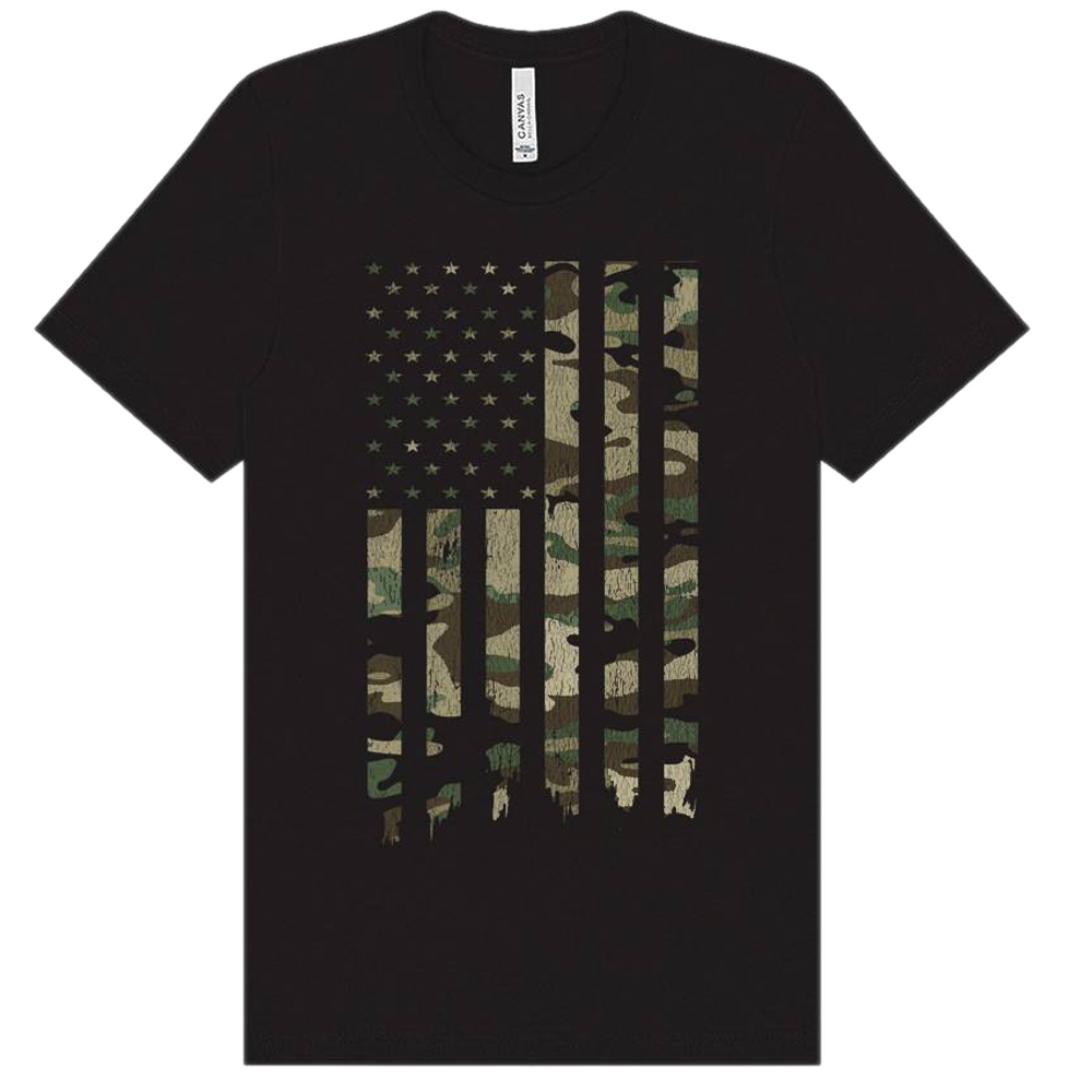 Black Camo Flag Tee