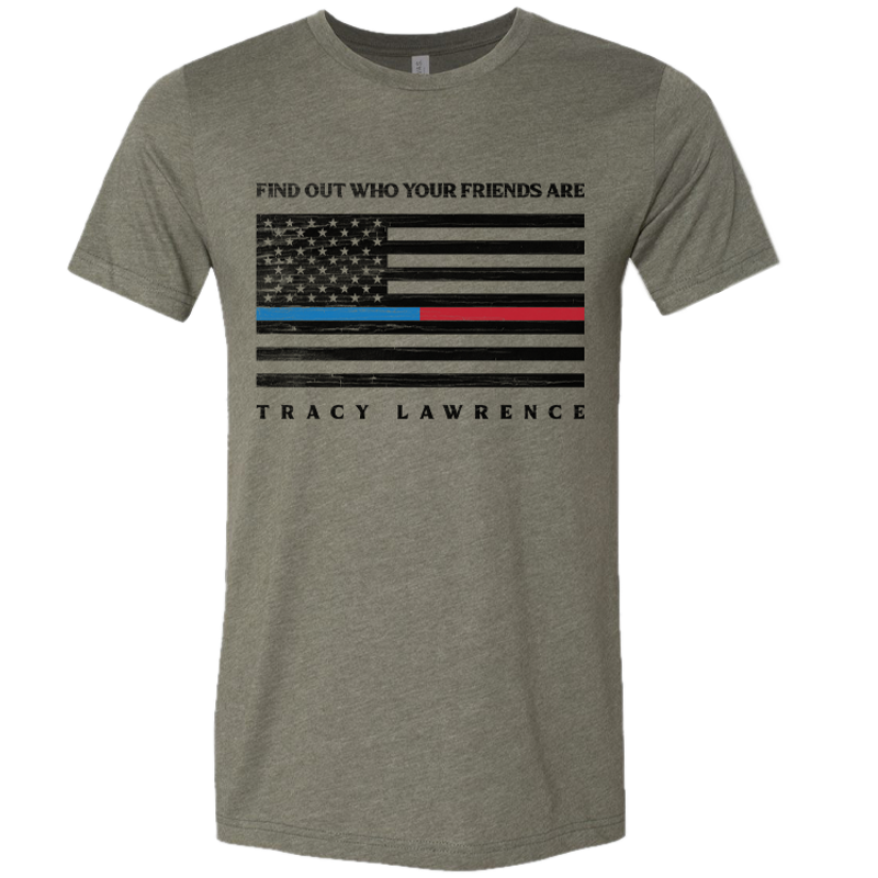 Tracy Lawrence Heather Military Green First Responders Tee